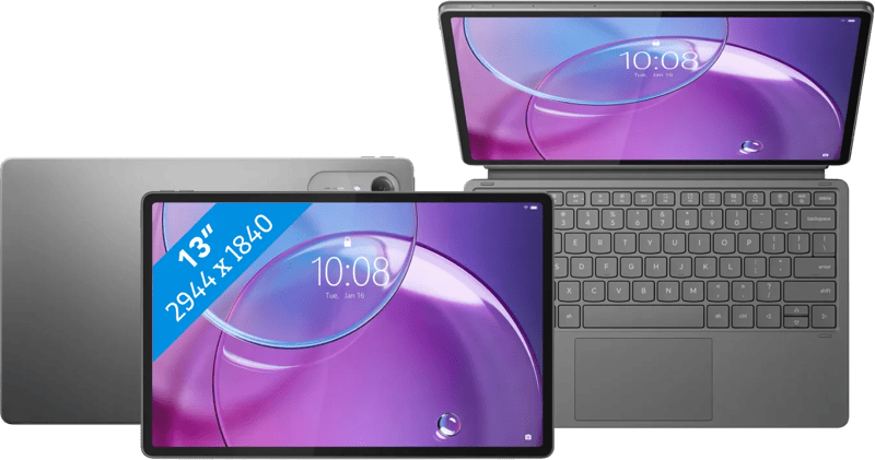 Lenovo Idea Tab Pro Gen 2 13 inch 256GB Wifi Grijs met Stylus + Toetsenbord Hoes QWERTY