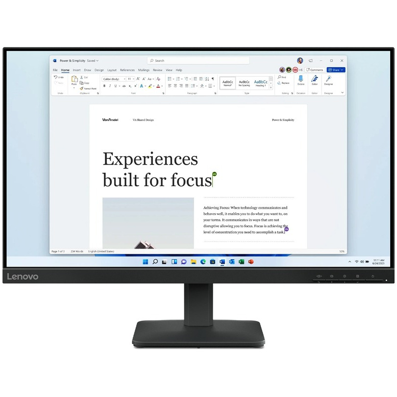 Lenovo L24-4e Monitor Zwart | Lenovo