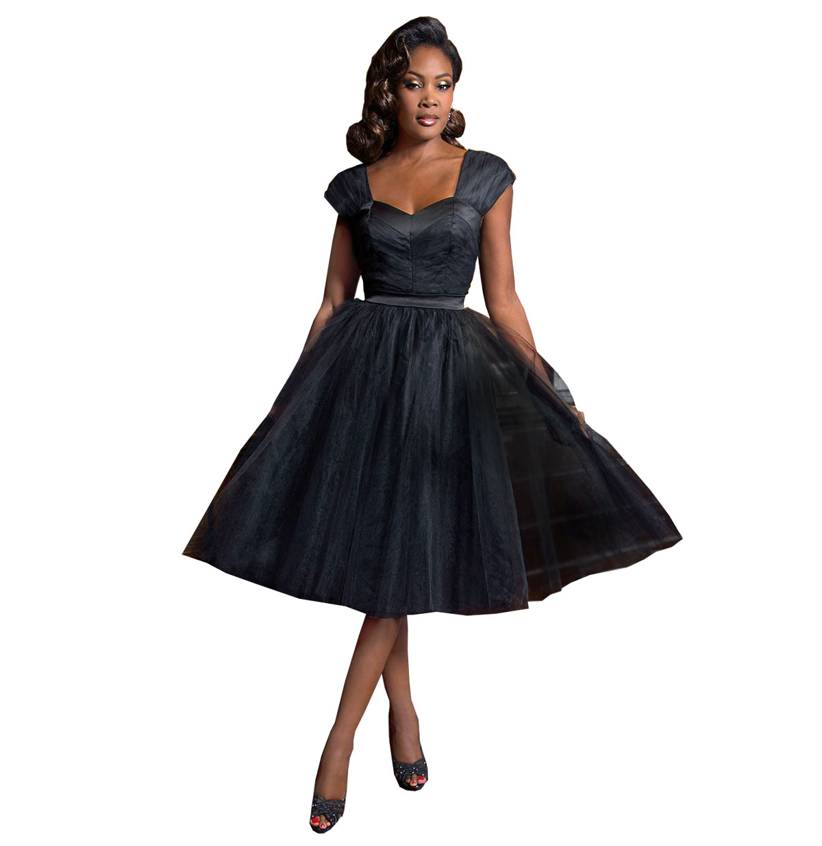 Lesley-Ann Tulle Dress Black-XXXXL | 40% korting | Laura Byrnes