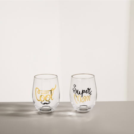 Leuke glazen 'Super mom' & 'Daddy cool' | OUT OF THE BLUE