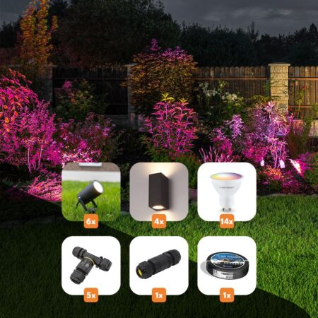 Lichtbundel 'De Slimste Tuin' - Compleet pakket - Voor een slimme tuin - Prikspots