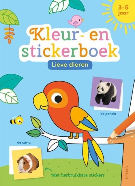 Lieve Dieren Kleur- En Stickerboek (3-5 Jaar) | Deltas