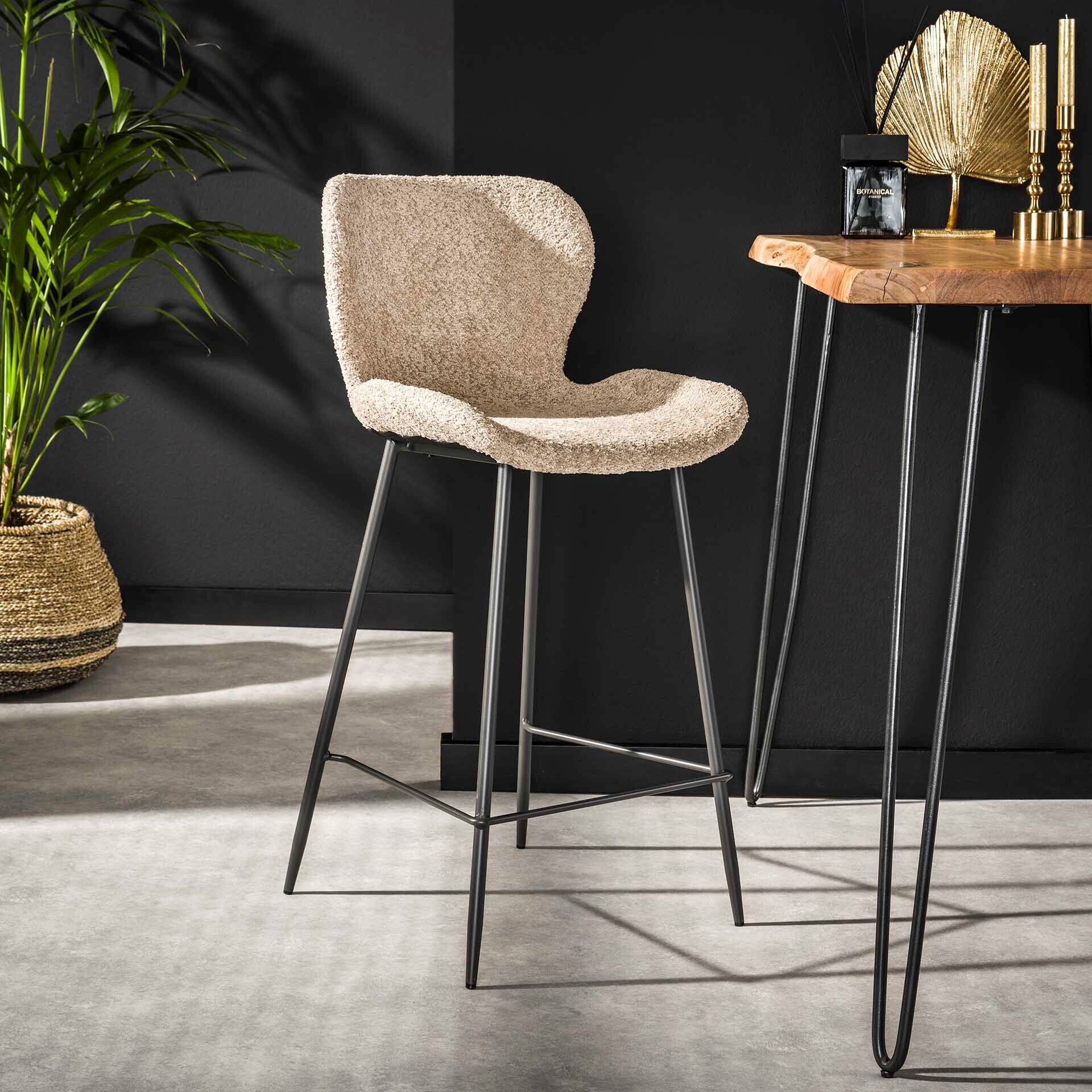 LifestyleFurn Barstoel 'Gael' Bouclé
