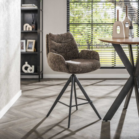 LifestyleFurn Draaibare Barstoel 'Kristee' Chenille