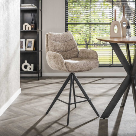 LifestyleFurn Draaibare Barstoel 'Kristee' Chenille