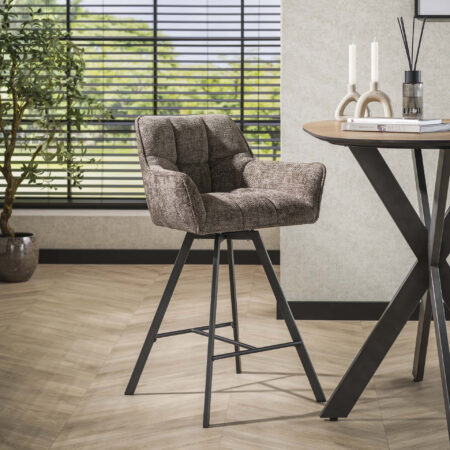 LifestyleFurn Draaibare Barstoel 'Thandie' Rich stof
