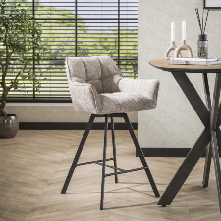 LifestyleFurn Draaibare Barstoel 'Thandie' Rich stof