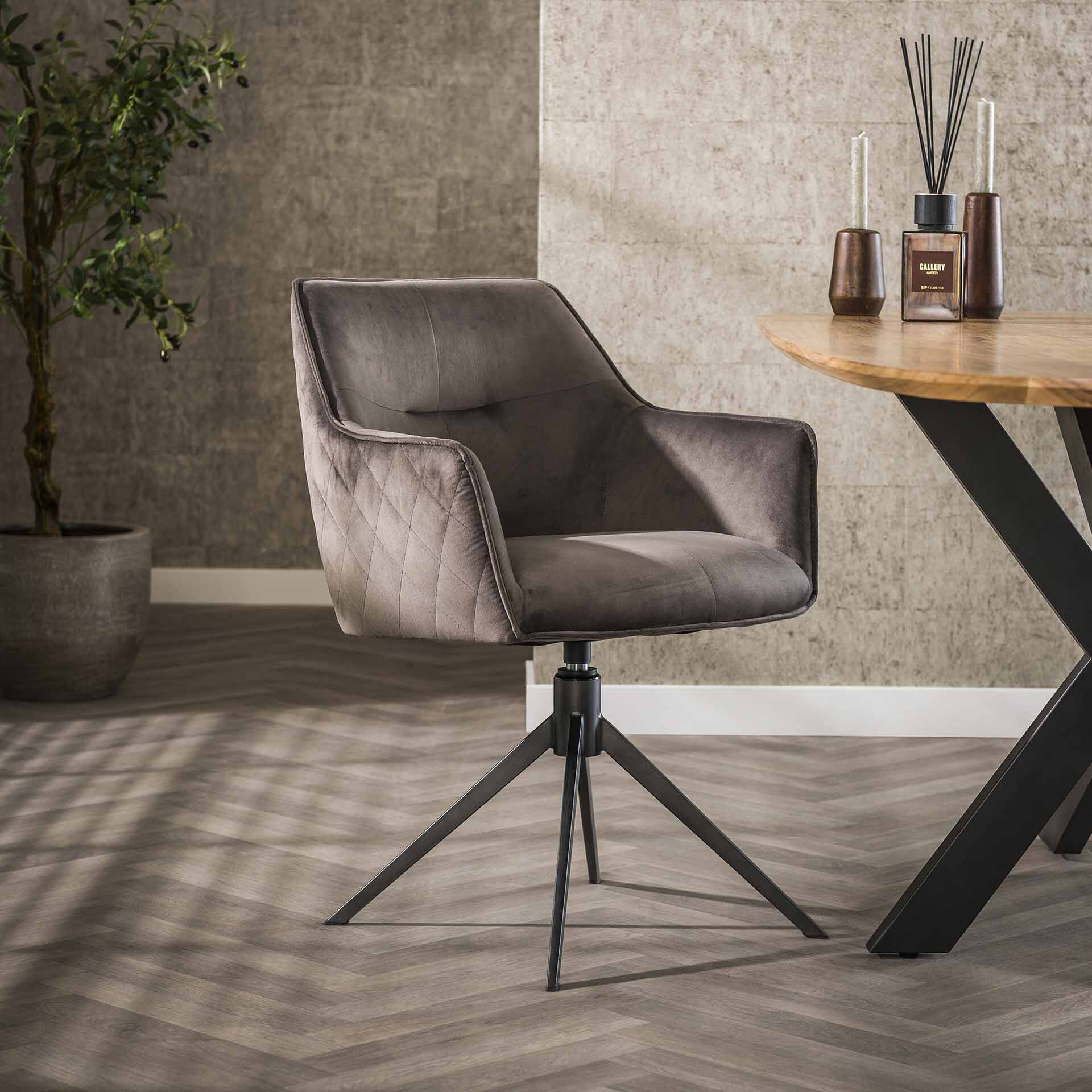 LifestyleFurn Draaibare Eetkamerstoel 'Lavonne' Velvet