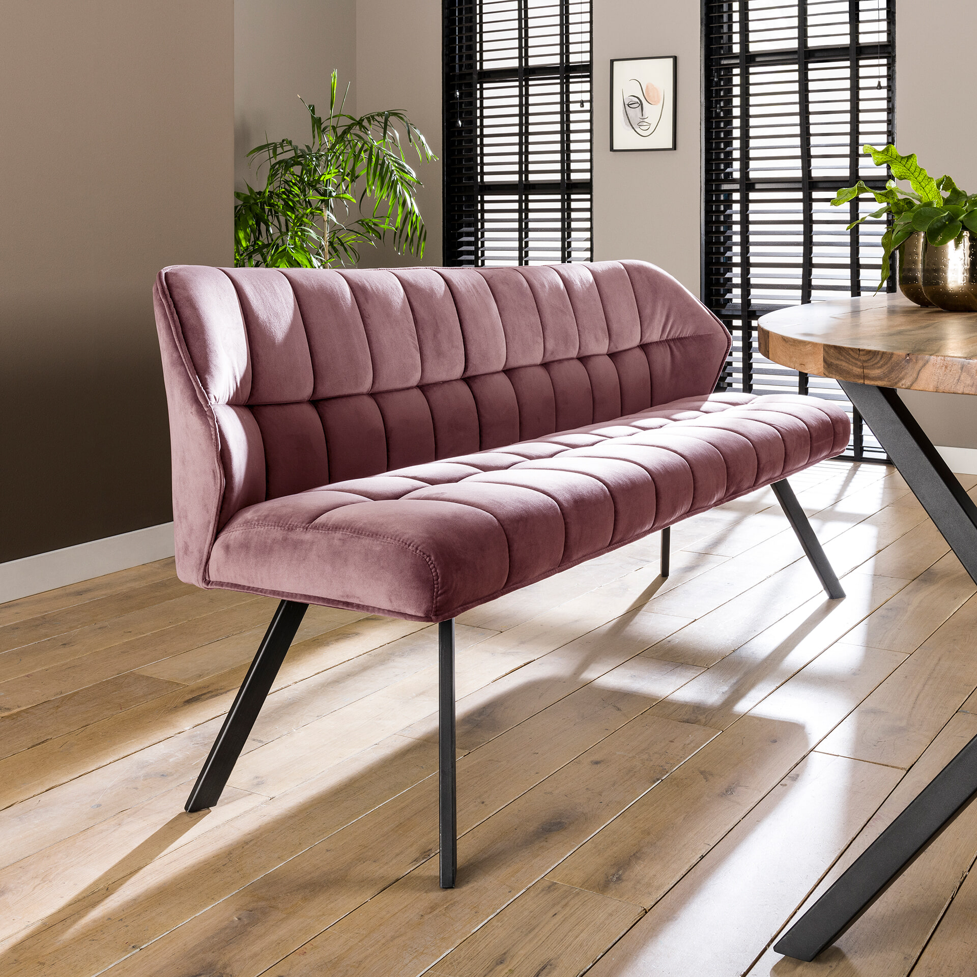 LifestyleFurn Eetkamerbank 'Thandie' Velvet