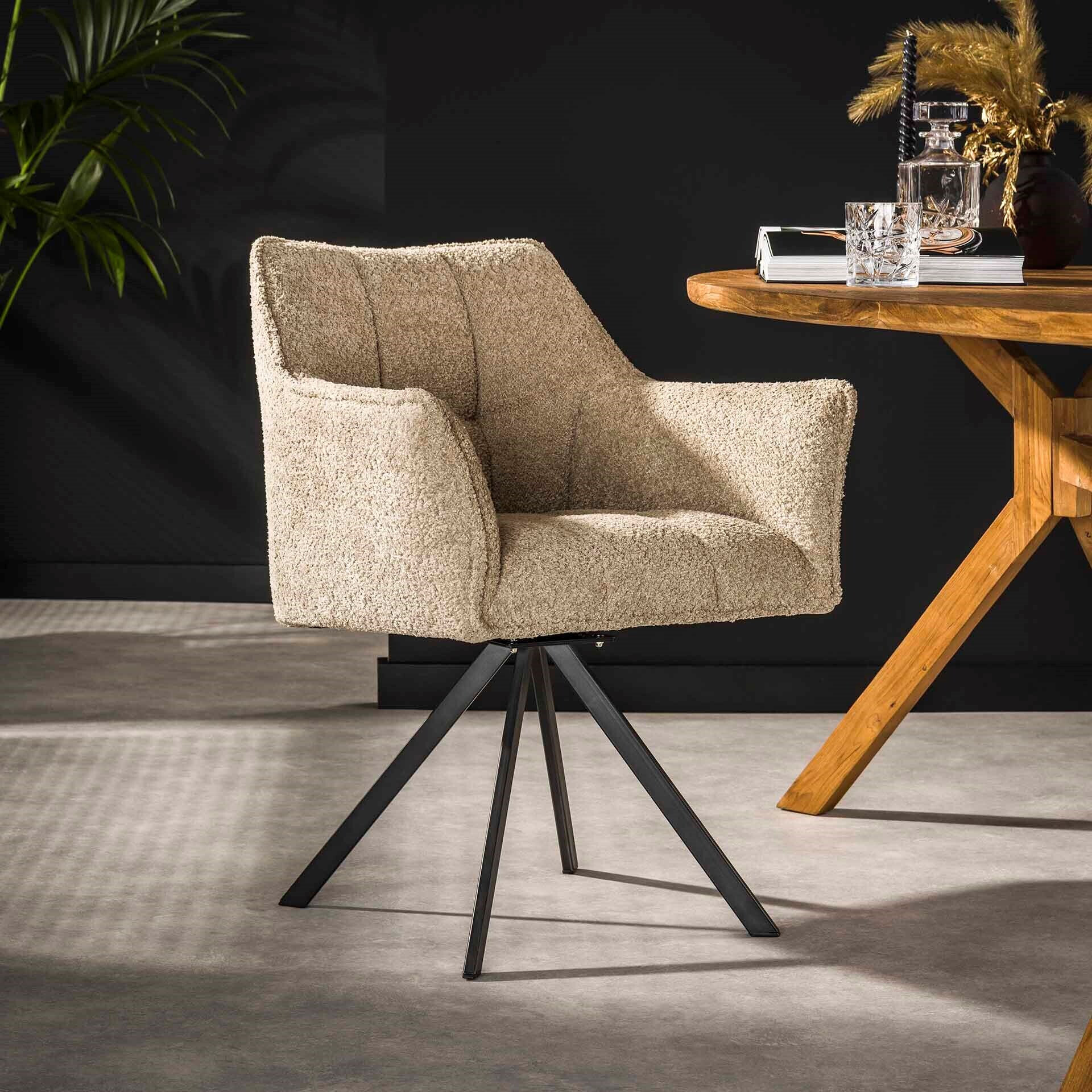 LifestyleFurn Eetkamerstoel 'Thandie' Bouclé