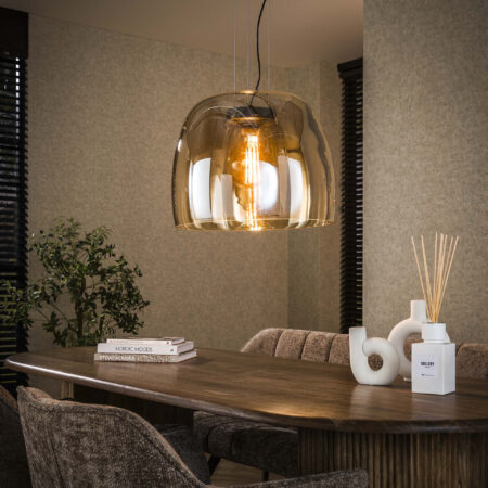 LifestyleFurn Hanglamp 'Rift' Amber glas