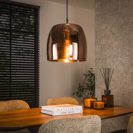 LifestyleFurn Hanglamp 'Rift' Koper glas