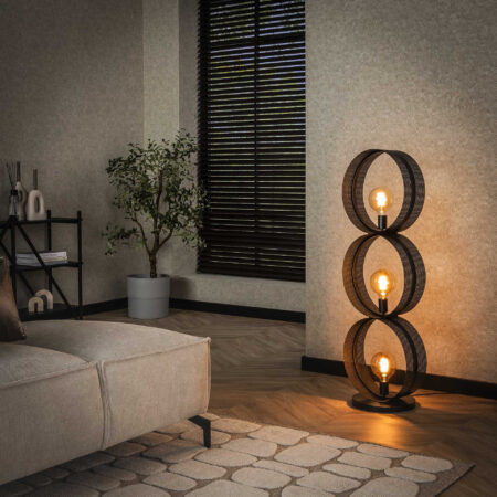 LifestyleFurn Vloerlamp 'Dalvin' Charcoal finish