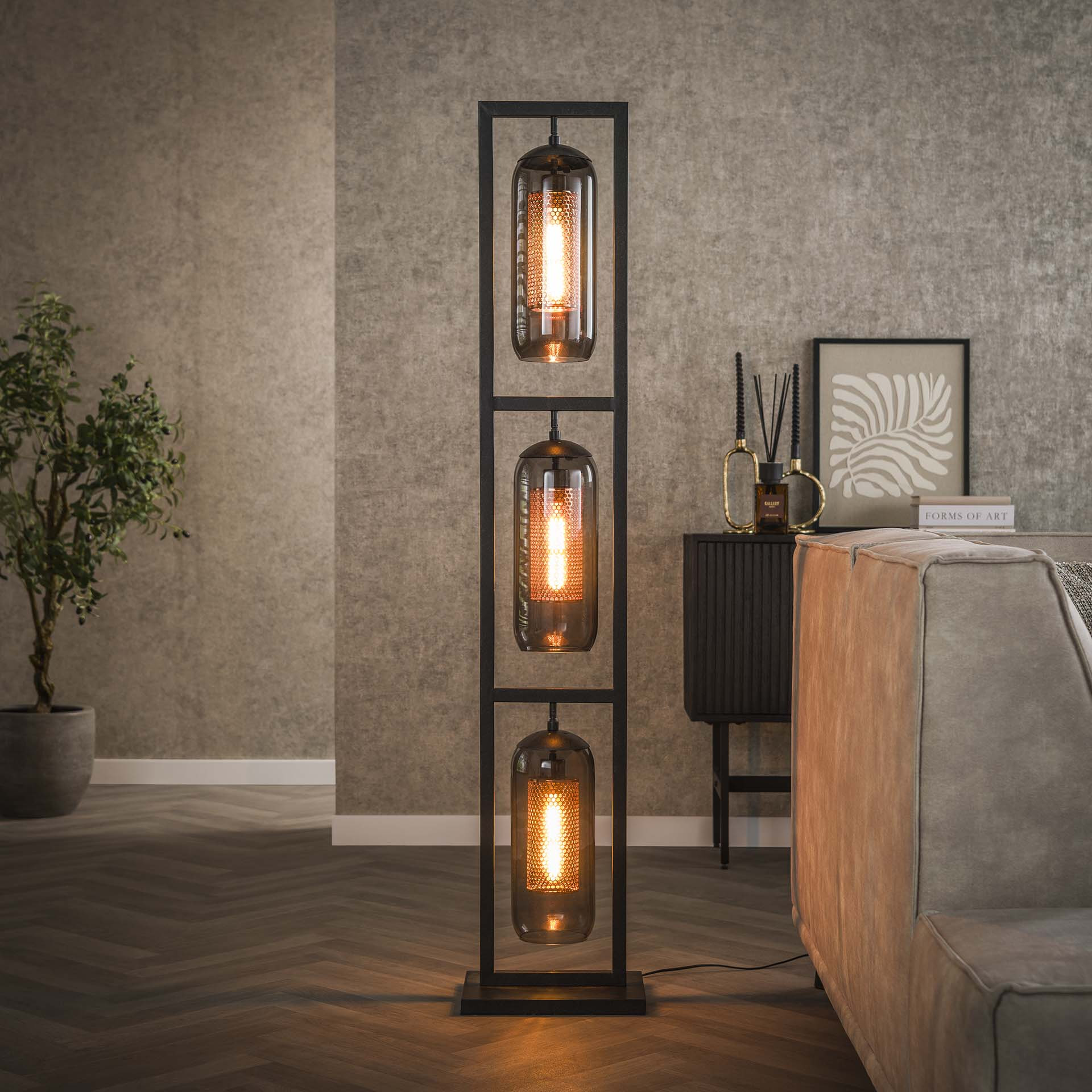 LifestyleFurn Vloerlamp 'Jaida' 3-lamps