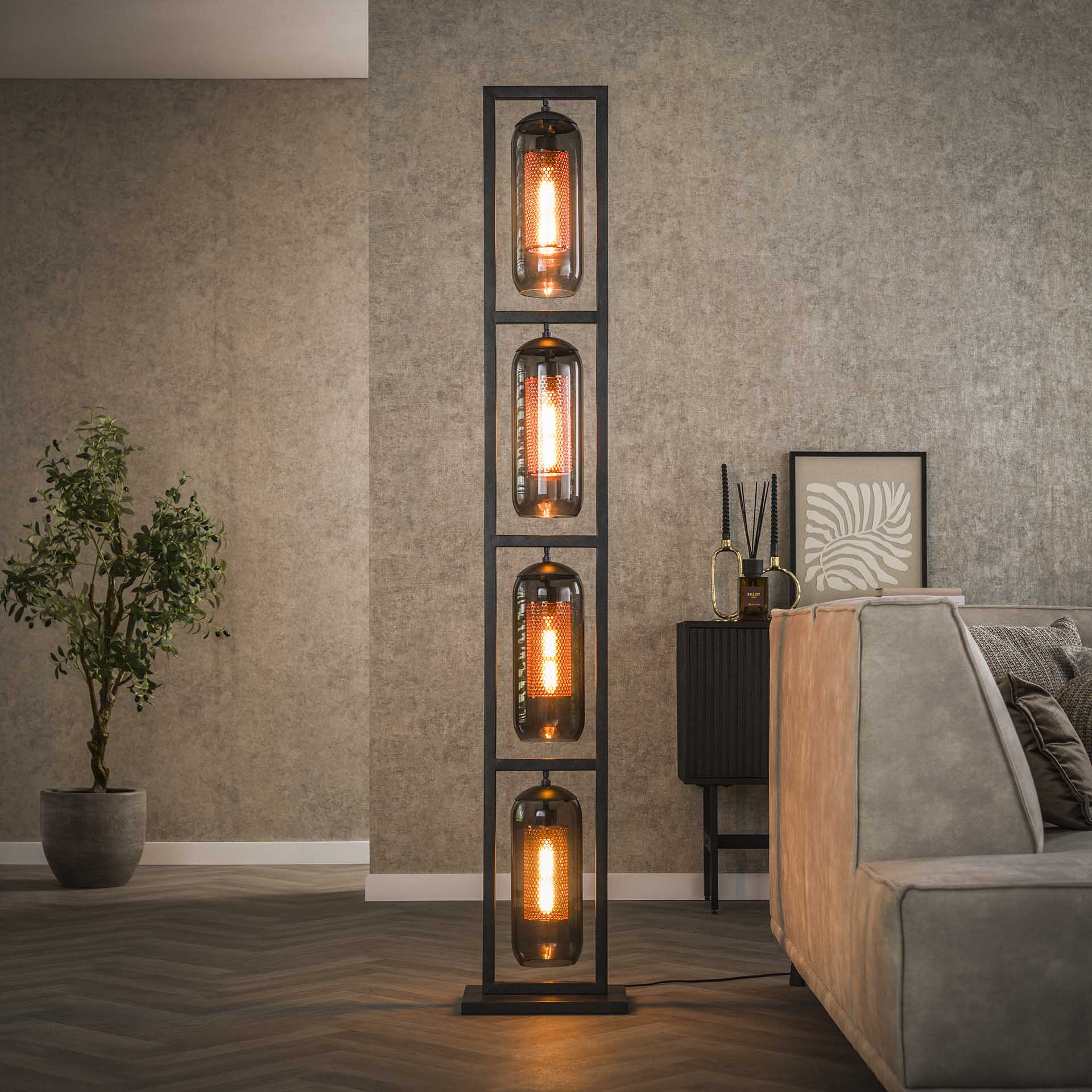 LifestyleFurn Vloerlamp 'Jaida' 4-lamps