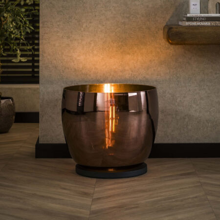 LifestyleFurn Vloerlamp 'Mikado' Koper glas