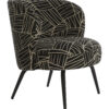 Light & Living Fauteuil 'Dieyda' kleur Zwart/Wit | Light & Living
