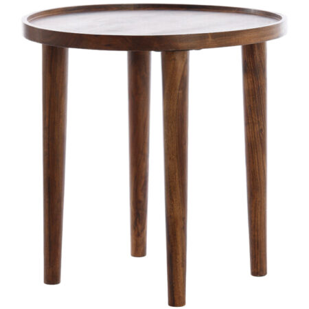Light & Living Ronde Bijzettafel 'Qiano' Acaciahout
