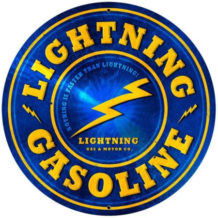 Lightning Gasoline Zwaar Metalen Bord 71 cm Groot | Fiftiesstore