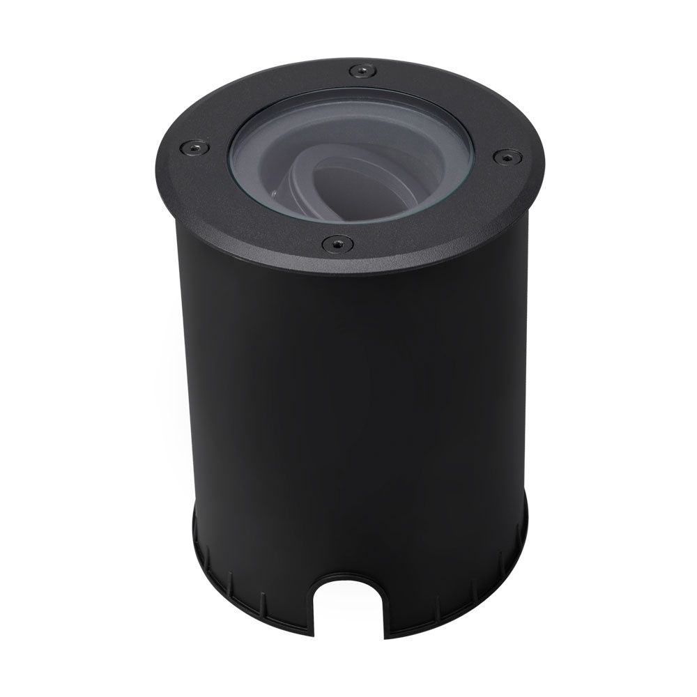 Lilly dimbare LED Grondspot - Kantelbaar - Overrijdbaar - Rond - RVS - excl. GU10 lamp - IP67 waterdicht - 3 jaar garantie - Zwart - Oprit - Tuinverlichting | HOFTRONIC