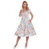 Lily Floral Swing Dress Blue Mint-XXXL | Dolly and Dotty