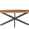 LivingFurn Ovale Eettafel 'Rocky' Mangohout en staal