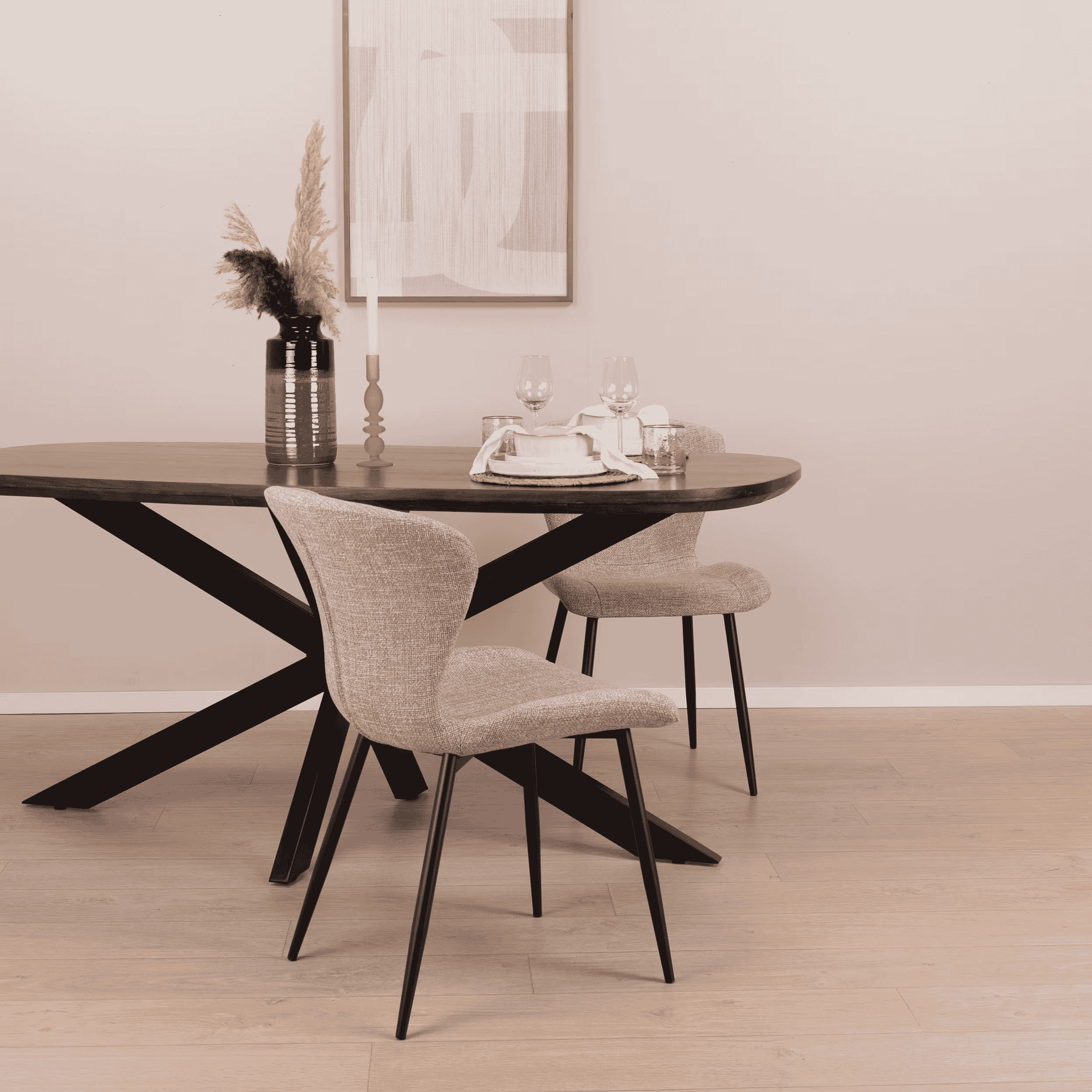 Livingfurn Deens Ovale Eettafel 'Jesper' Mangohout