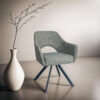 Livingfurn Draaibare Eetkamerstoel 'Helen' kleur Groen | Livingfurn