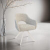 Livingfurn Draaibare Eetkamerstoel 'Helen' kleur Naturel | Livingfurn