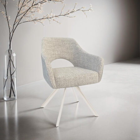 Livingfurn Draaibare Eetkamerstoel 'Helen' kleur Naturel | Livingfurn