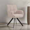 Livingfurn Draaibare Eetkamerstoel 'Tori' kleur Zalm | Livingfurn