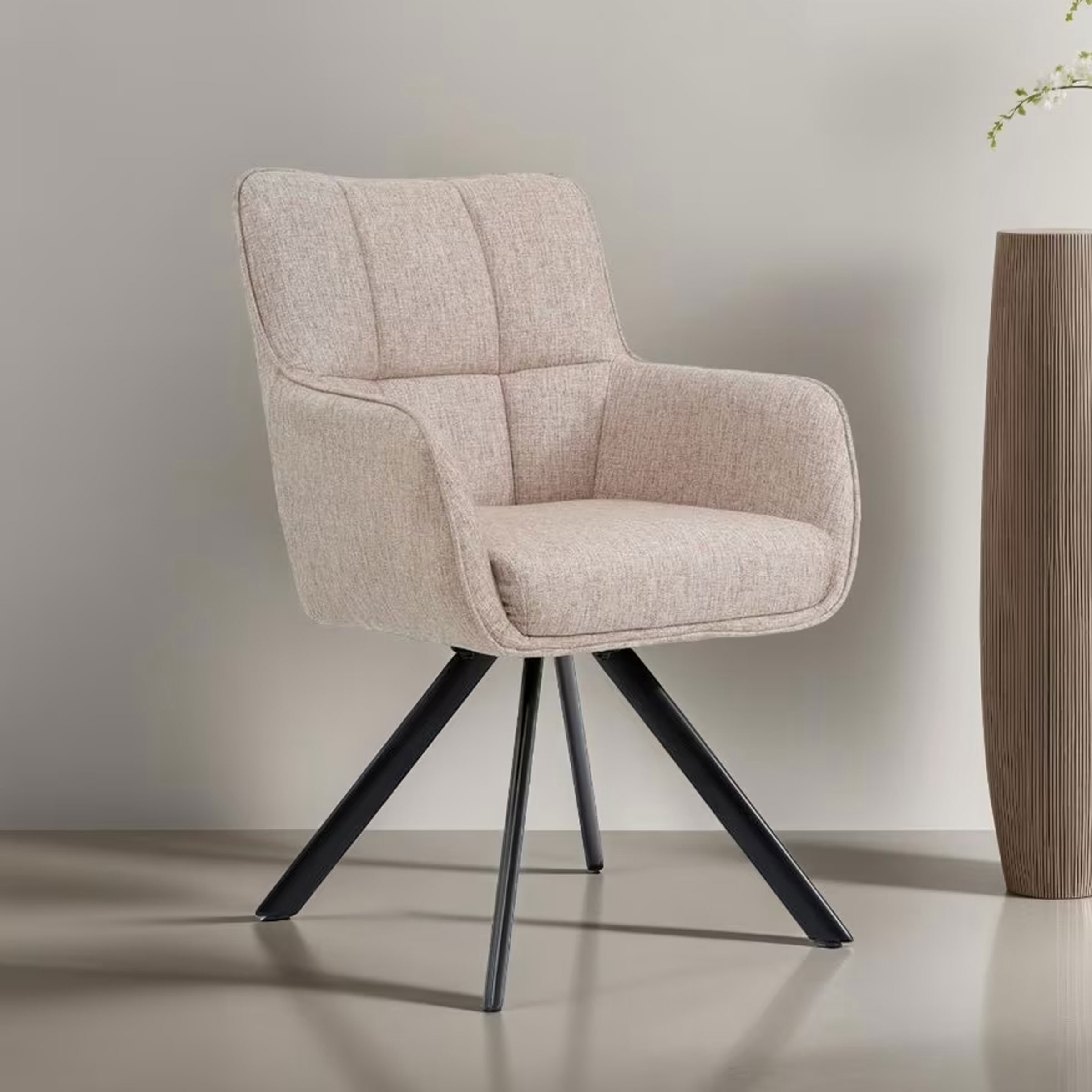 Livingfurn Draaibare Eetkamerstoel 'Tori' kleur Zalm | Livingfurn
