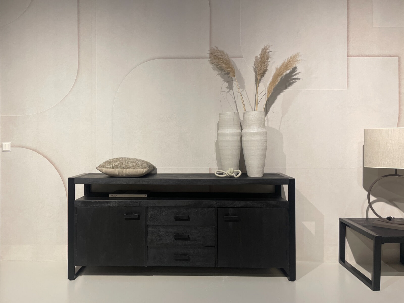 Livingfurn Dressoir 'Norris' Mangohout en staal