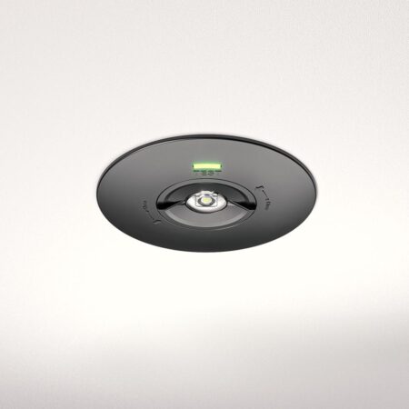 Locus - LED Inbouwspot Noodverlichting Zwart - 2 Watt 300 Lumen - Verwisselbare Lens - IP20 voor binnen - 3 uur noodaccu (3300mAh) - 6500K daglicht wit - Autotest functie | HOFTRONIC