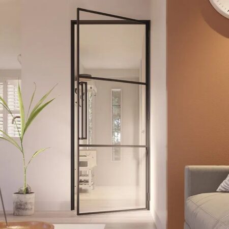 Loftdeur Slimline stalen scharnierdeur met helder glas | Loftdeur
