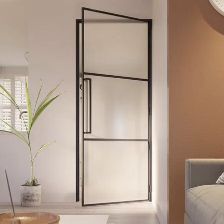 Loftdeur Slimline stalen scharnierdeur met mat glas | Loftdeur