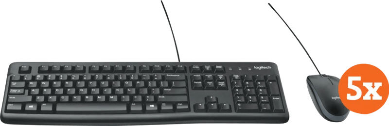 Logitech MK120 Toetsenbord en Muis QWERTY 5-Pack