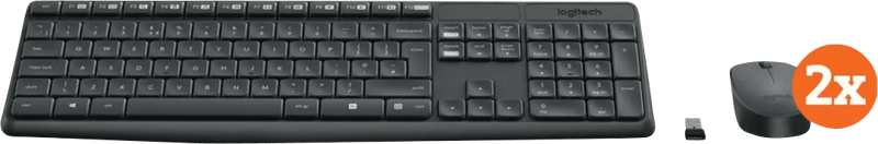Logitech MK235 Draadloze Toetsenbord en Muis QWERTY 2-Pack