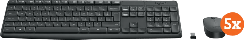 Logitech MK235 Draadloze Toetsenbord en Muis QWERTY 5-Pack