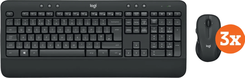 Logitech MK545 Draadloze Toetsenbord en Muis QWERTY 3-Pack