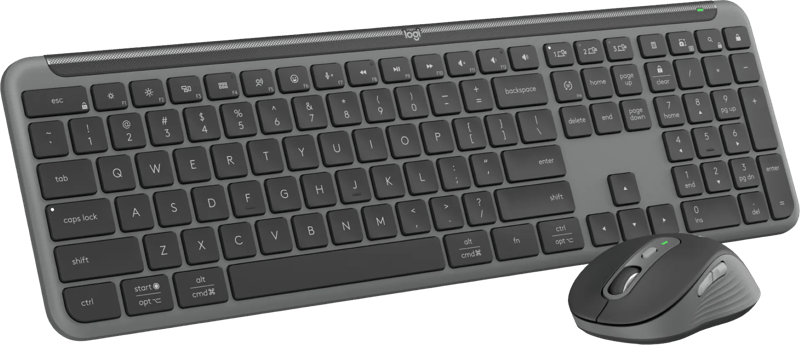 Logitech MK950 Signature Slim Draadloze Toetsenbord en Muis Combo Qwerty Zwart