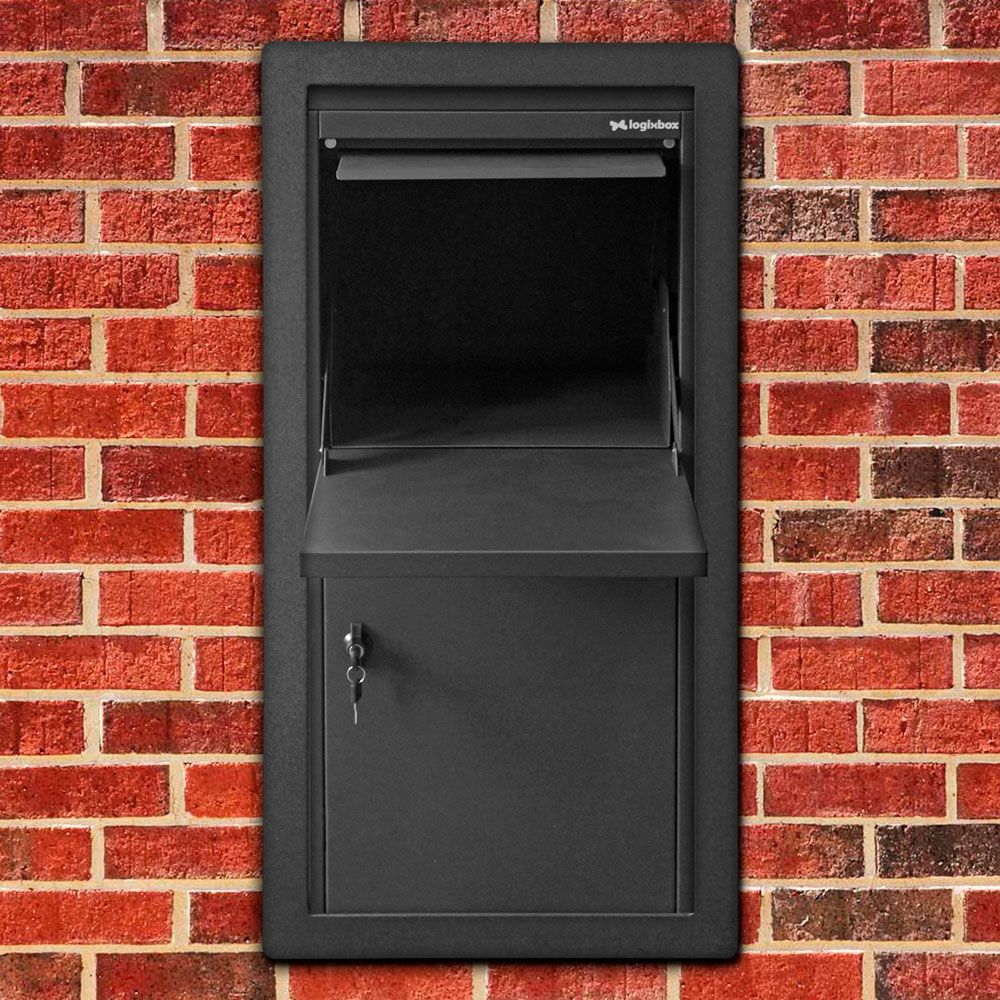 Logixbox Frontbox Uni Inbouw pakketbrievenbus incl. frame - grijs | Logixbox