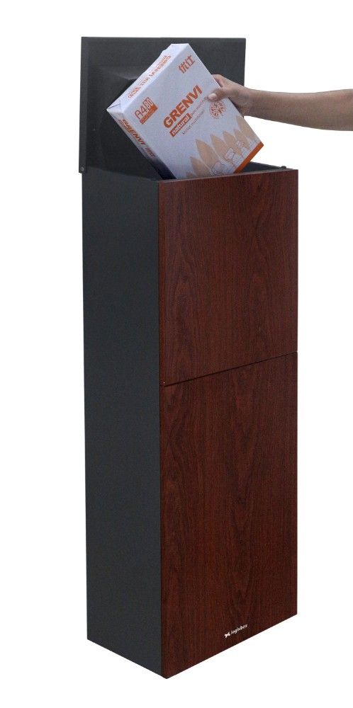 Logixbox Trendybox-Wood pakketbrievenbus achteruitname - grijs | Logixbox