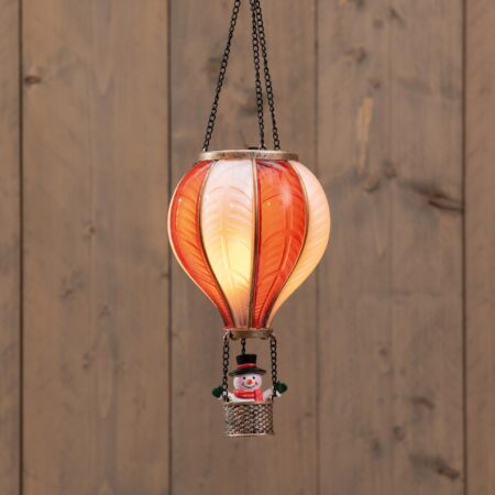 Luchtballon met sneeuwpop 20LED H25cm | Anna's Collection