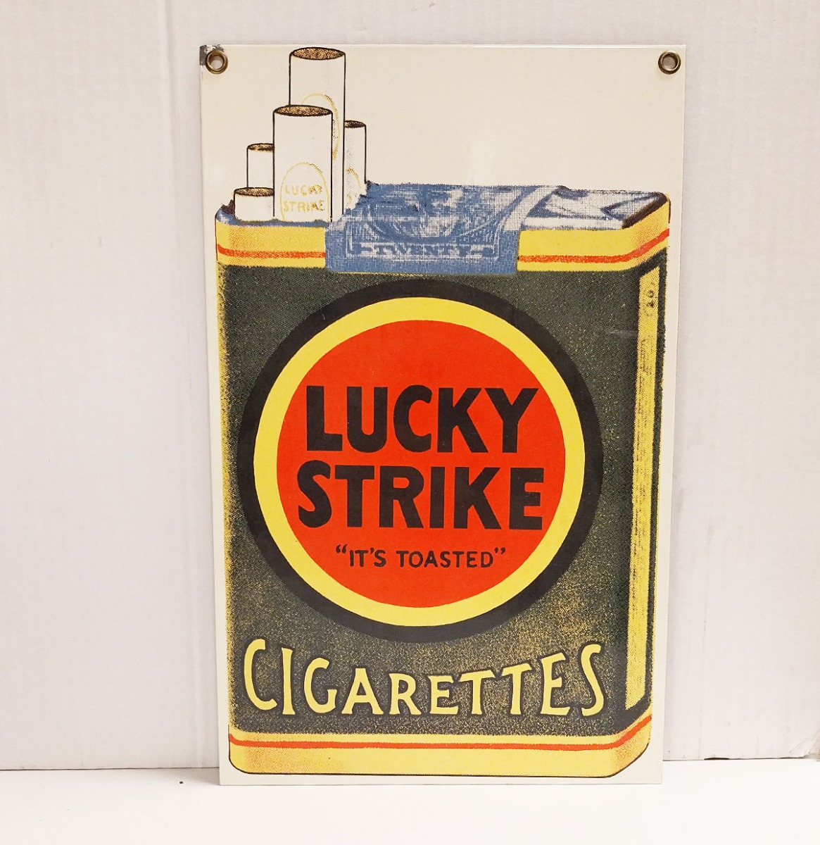 Lucky Strike Ande Rooney 1990's Emaille Bord - 29 x 18