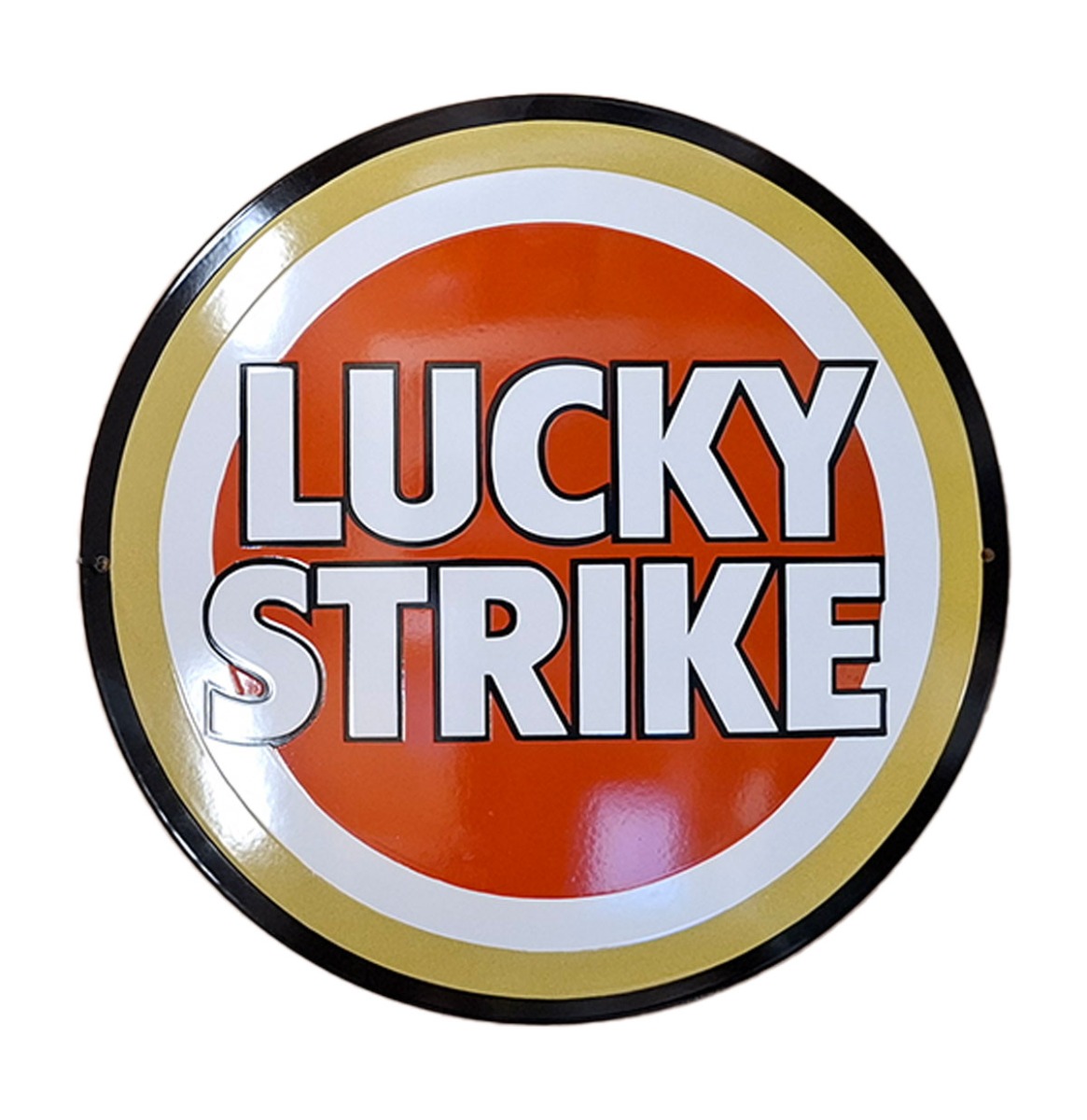 Lucky Strike Logo Emaille Bord - Ø40cm | Fiftiesstore