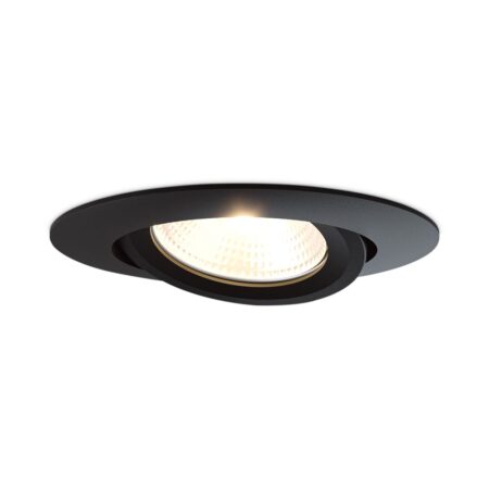 Lugo LED Inbouwspot - Zwart - Dimbaar - 5 Watt 450 Lumen - 2700K Warm Wit Licht - Kantelbaar - IP65 - Voor Binnen & Buiten | HOFTRONIC