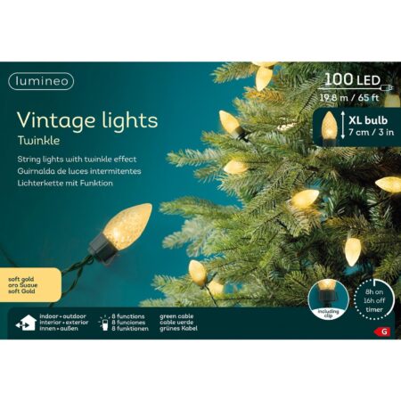 Lumineo Vintage everlands kunstkerstboomlicht 100led | Lumineo