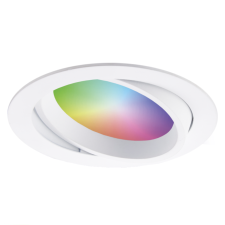Luna - Smart LED inbouwspot - IP44 waterdicht - Kantelbaar - 12 Watt 1050 Lumen - Wifi + Bluetooth - RGBWW - Google Home