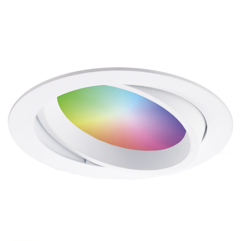 Luna - Smart LED inbouwspot - IP44 waterdicht - Kantelbaar - 12 Watt 1050 Lumen - Wifi + Bluetooth - RGBWW - Google Home